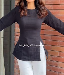 Chic desi corset back Black Kurta