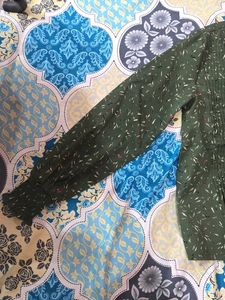 olive green casual plus office wear branded top