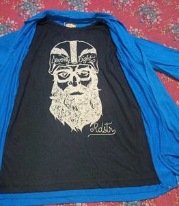 Men's Graphic T-Shirt with Blue Overlay