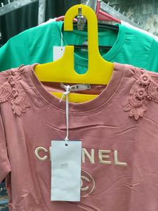 Pink Lace Detail Tee