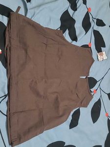 Brown Sleeveless Top with Tie Detail