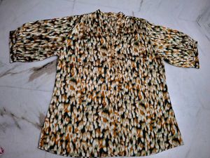 Stylish Abstract Print V-Neck Dress