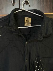 Black Embroidered Casual Shirt🫠🫶🏻