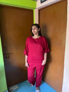 Maroon co ord Set with Pants