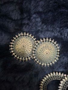 Oxidized Silver Earrings and Bangles Set