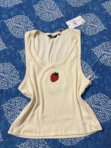 Butter yellow beaded 🍓 top