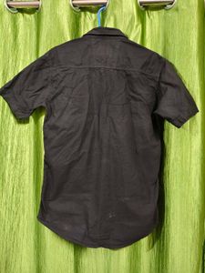Men's Black Short Sleeve Casual Shirt