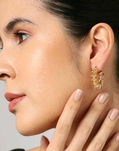 Gold Spiral Hoop Earrings