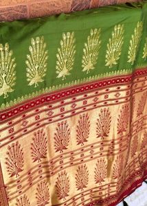 Peacock Design Saree With Stitching Blouse