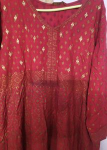 Elegant Red & Gold Kurta
