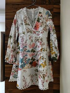 Floral Print Tiered Midi Dress