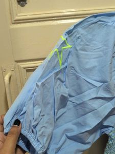 Light Blue Gown with Moon and Star Print