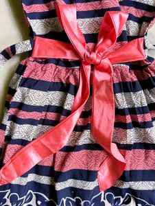 Cute Striped Dress with Bow