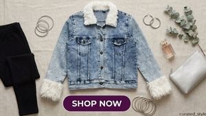 Stylish Denim Jacket with Fur Trim