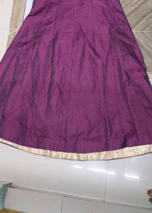 Elegant Yellow &amp; Purple Embroidered Outfit