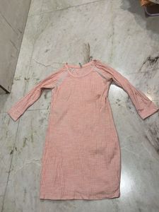 Pink Long Sleeve Mini Dress