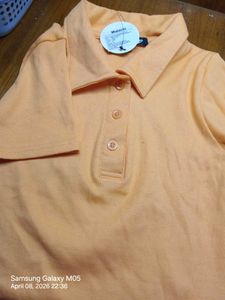 ORANGE POLO T SHIRT /COLLARED TEE