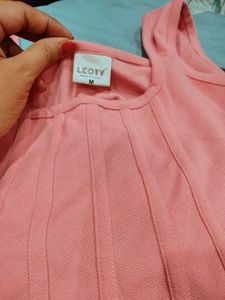 Chic Pink Corset Top &amp; Denim Skirt Set