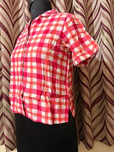 Pink & White Gingham Check Shirt