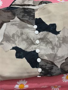 Abstract Print Button-Up Blouse