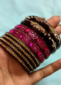 4 Chudi & Four Kada Combo Of Bangle