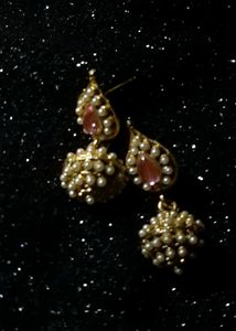 Elegant Pearl & Pink Stone Earrings