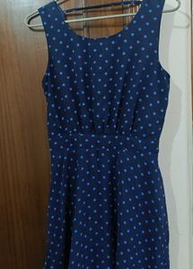 Navy Blue Polka Dot Dress