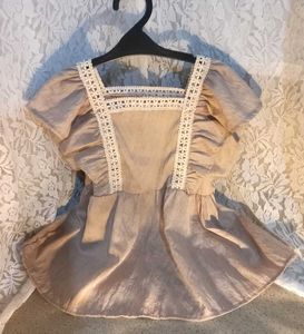 Lace Trim Square Neck tops