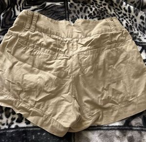 Tan Paperbag Waist Shorts