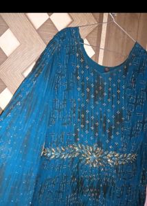 Teal Embellished Ethnic Gown