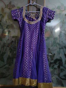 Elegant Purple &amp; Gold kurti anarkali