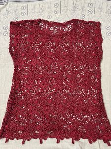 Maroon Lace Floral Top