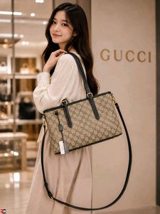 GUCCI GG EMBLEM MEDIUM CANVAS TOTE BAG*