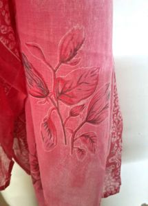 Pure Cotton Pink Scarf/Dupatta with Floral Print