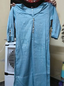 Sky Blue Striped Kurti
