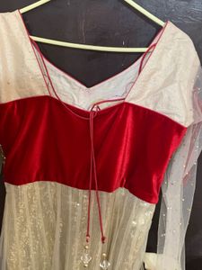 Stunning Red &amp; Gold Anarkali Gown