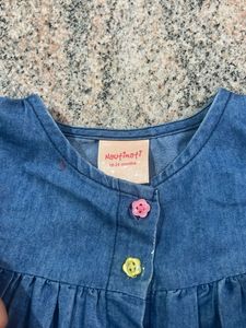 Cute Dinosaur Denim Dress for Girls