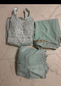 Elegant Mint Green Sharara Set