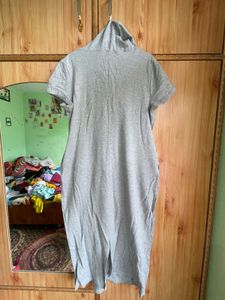 Casual Grey Hoodie Dress