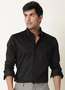Classic Black Men's Long Sleeve Shirt