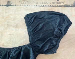 SHIEN black Square Neck Crop Top