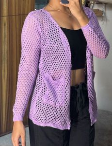 Lavender Crochet Knit Shrug/Cardigan 💜