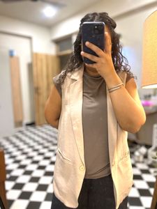 Stylish Beige Blazer Jacket
