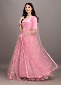 Pink Lehnga Choli Material
