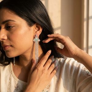 Dangle Gemstone &amp; Crystal Earrings