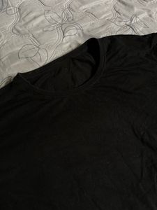 Oversized Black Cotton T-Shirt | Casual Basic Tee