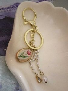 Vintage Floral Keychain bag charm