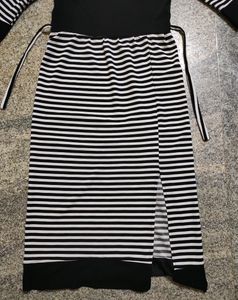 Stripped Slit Dress