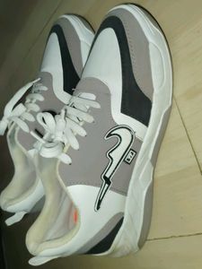 Stylish White &amp; Grey Sneakers