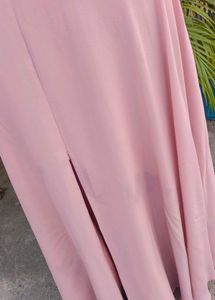 Elegant Pink Maxi Dress with High Slit